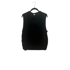 Old Navy Mock Neck Black Velvet Tank Top XXL Whimsigoth Holiday Cropped
